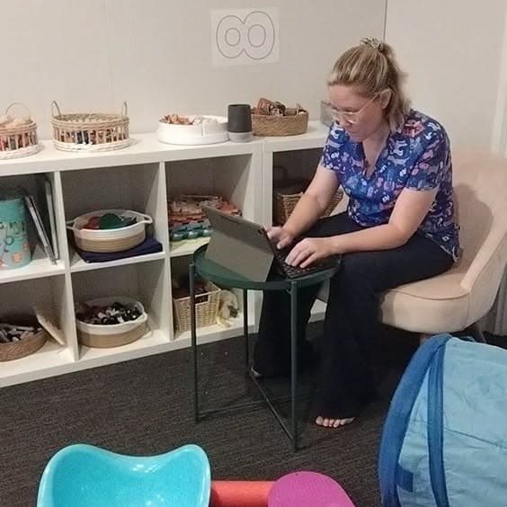 Robyn Papworth selling educational resources at an early childhood conference